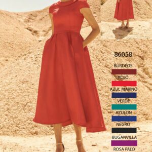 Vestido midi con bolsillos 86058 de XM Collection