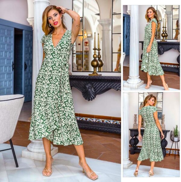 Vestido largo asimétrico estampado PA2064 de Encandilata - Imagen 2
