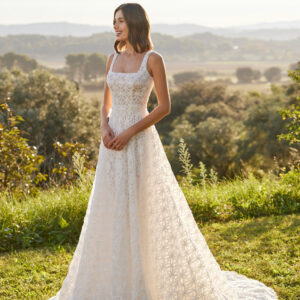 PRÓXIMA LLEGADA - Vestido de novia largo en tul fantasía 1B144 Nori de Alma Novia