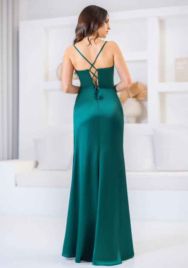 Vestido de fiesta de raso 5025 en Possy Green de Almost Eve de Christian Koehlert - Imagen 3