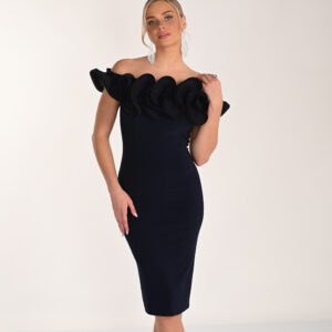 Vestido midi con volante en escote 268015 de Lyman