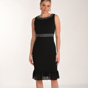 Vestido con volante bajo y pedrería 268110 de Lyman