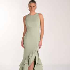 Vestido de fiesta en punto con volante 268240 de Lyman