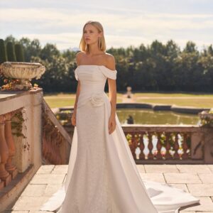 Vestido de novia de dos piezas mikado 2S213 Felina de Luna Novias