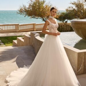 Vestido de novia tul y pedrería 2S133 Fleur de Luna Novias