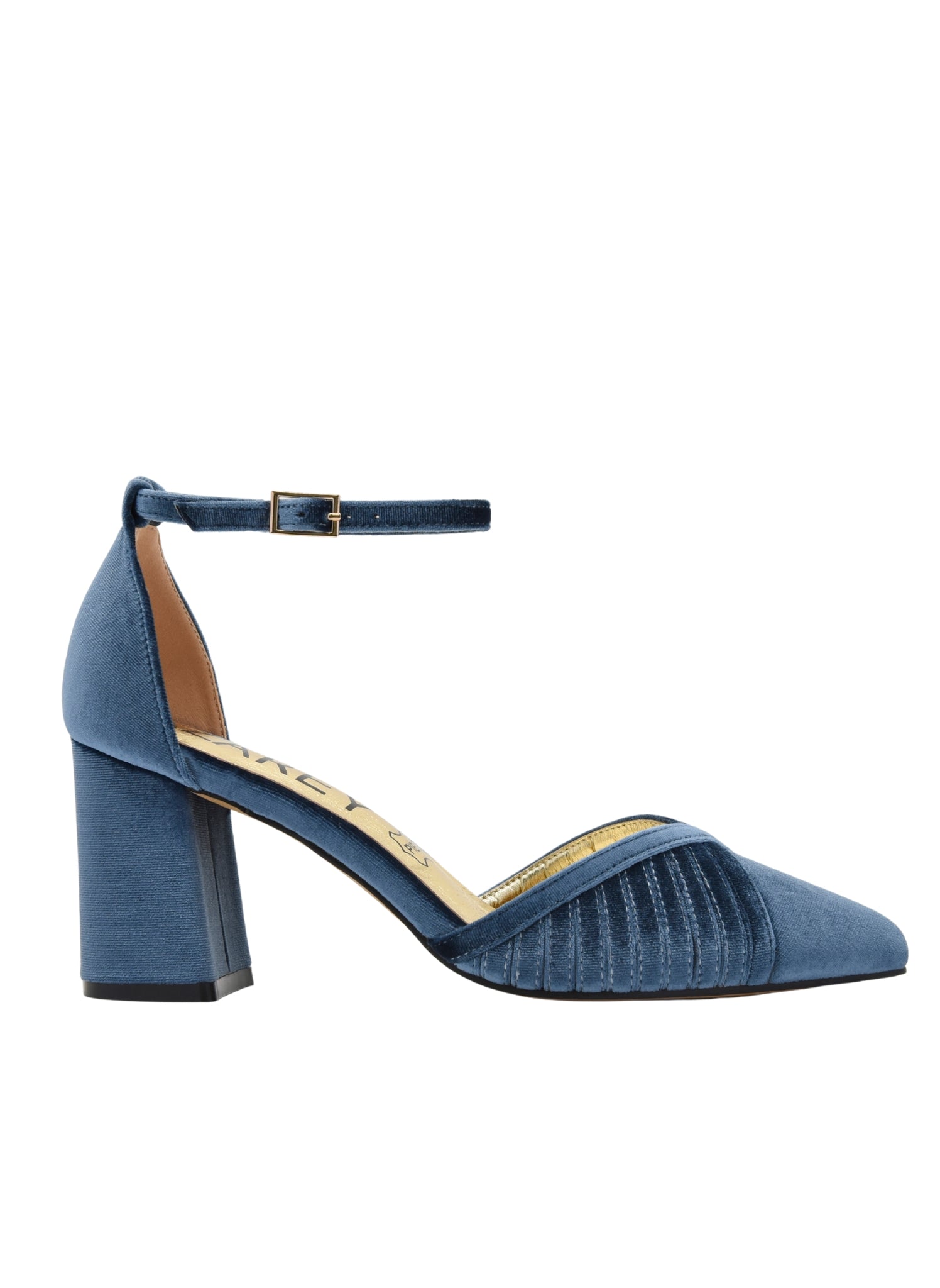 ZAPATOS DE SALÓN DE TERCIOPELO GRIS CON CORREA - Imagen 3