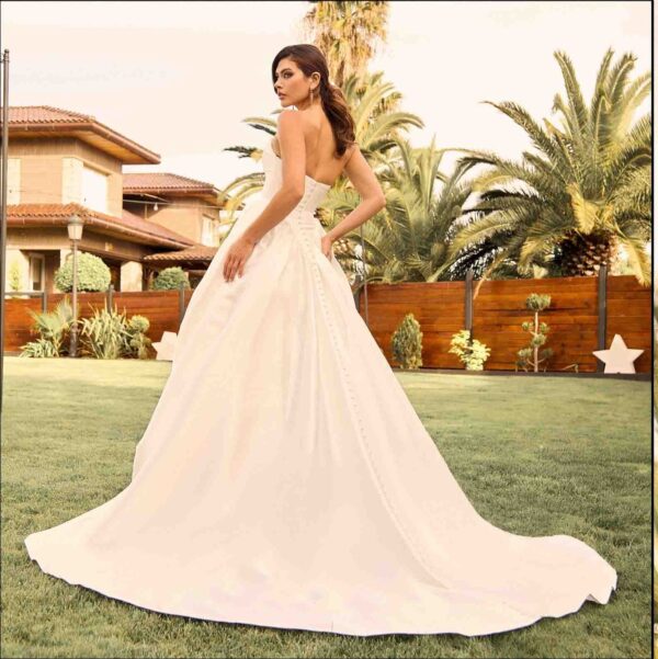 Vestido blanco de fiesta AC2559 de Alma Couture - Imagen 3