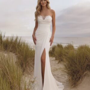 Vestido de novia drapeado en chiffon A143 Amelia de Bridal Aveline