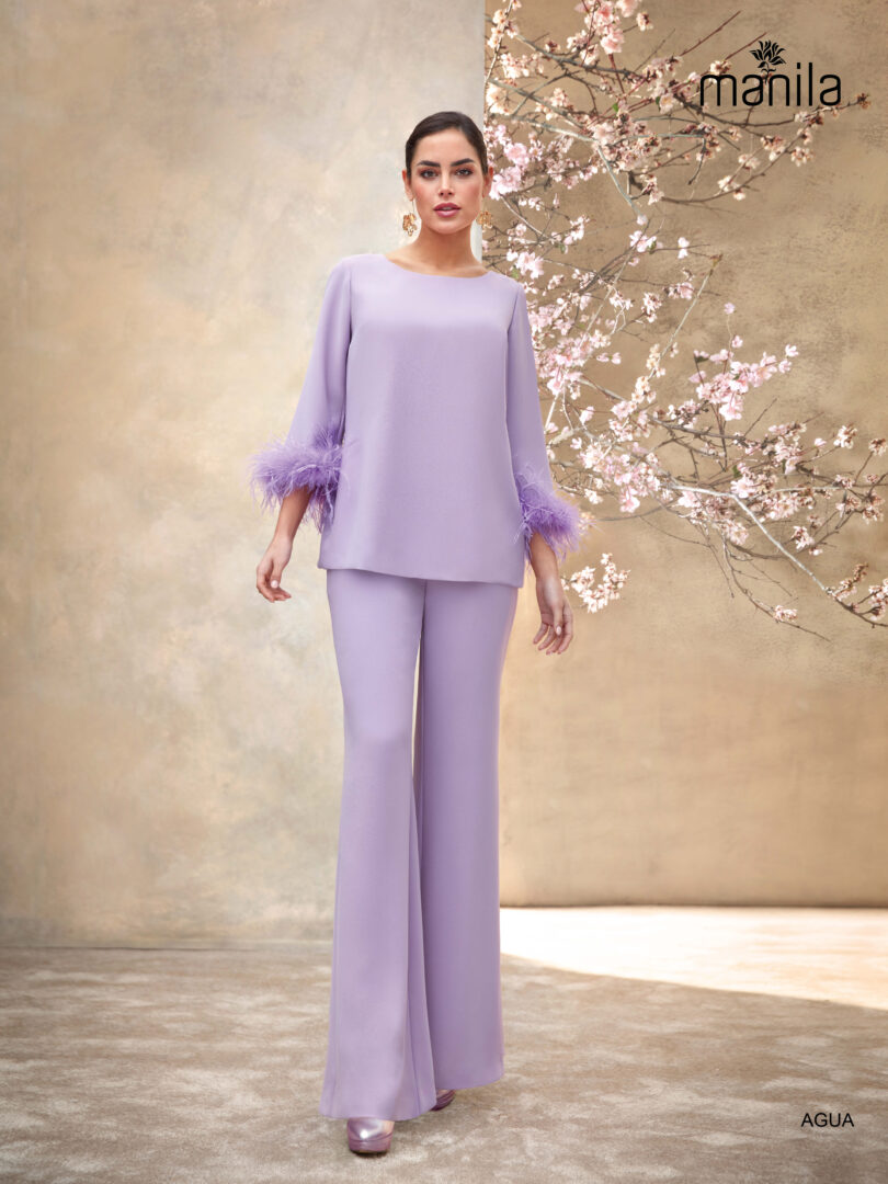 Conjunto pantalón y blusón curvy en magenta 170 Agua de Manila