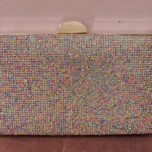 Bolso clutch multicolor brillante para fiesta y eventos