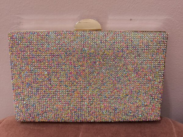 Bolso clutch multicolor brillante para fiesta y eventos
