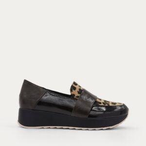 MOCASÍN MARRÓN LEOPARDO CUÑA CONFORT