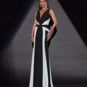 Vestido largo bicolor Palermo 302 de Manila Privé