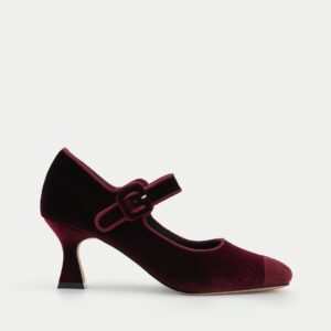 ZAPATO BURDEOS DE TERCIOPELO CON HEBILLA