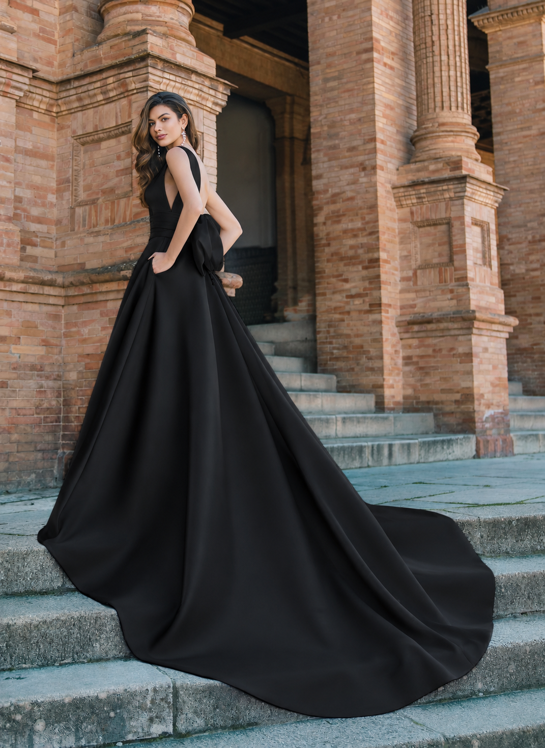 Vestido festera de negro 741 de Alma Couture - Imagen 2