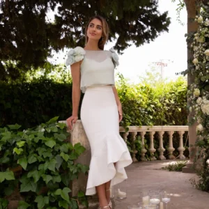 Vestido de tweed y organza Ohana de Silvia Navarro