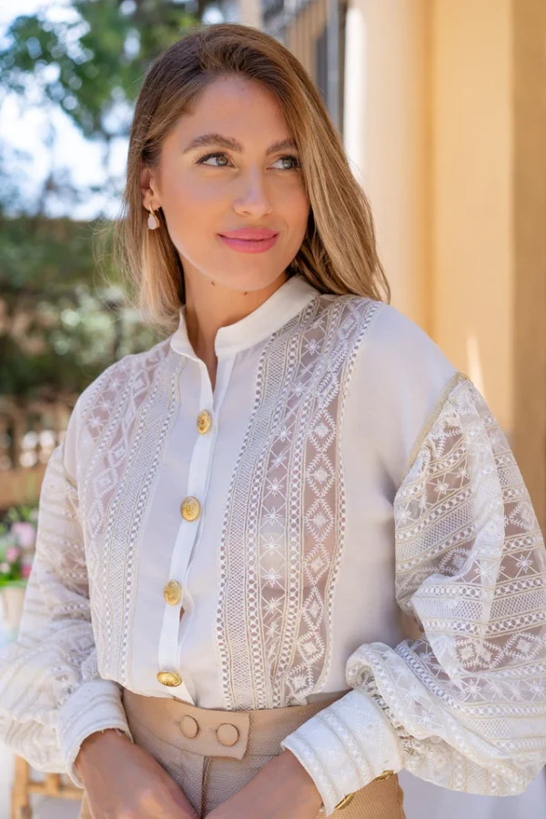 Camisa en batista blanca Piamonte de Silvia Navarro - Imagen 3