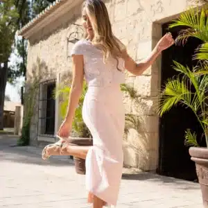 Conjunto dos piezas en tweed Yaneli de Silvia Navarro